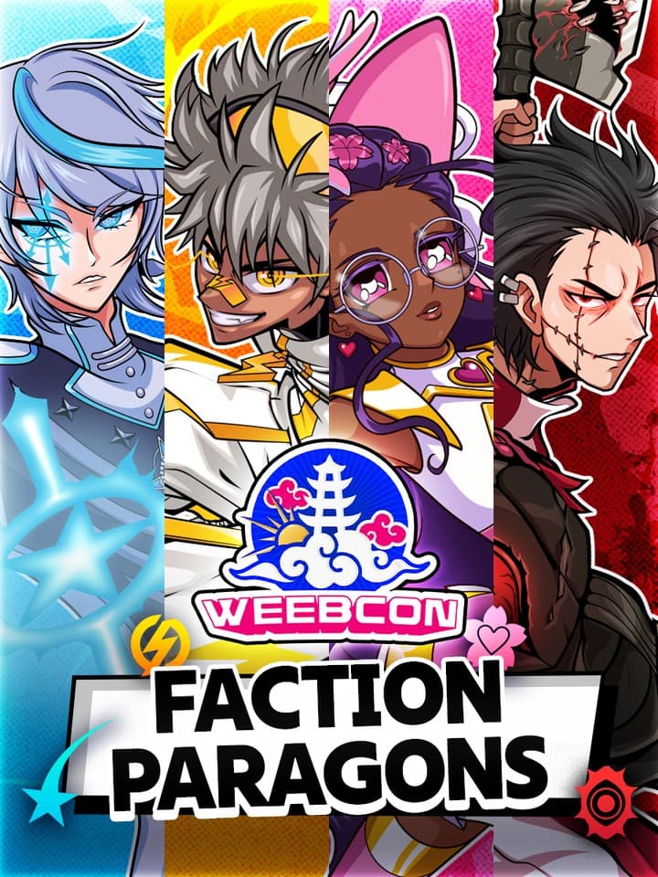 ⚔️Faction Paragons⚔️

Protagonists, we give you your Paragons 🫡

As the name states these characters are the embodiment of their particular genre, and they will serve as your faction’s champion for WeebCon 2026 ⛅️

Thanks to @thekensukecreations for helping us bring this to life! 

Which Faction will you align with? What flag will you carry? What merch will you rep? There’s still time to choose before- 

⛅️WeebCon 2026⛅️
