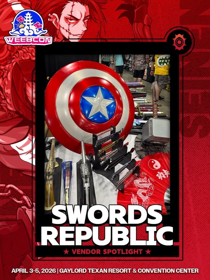 ⭐️VENDOR SPOTLIGHT⭐️

Everyone say hi to our first Seinen Faction vendor @swordsrepublic!

Here's a bit about them: 
Swords Republic delivers premium replica swords, stands, and medieval collectibles for collectors, cosplay, and display. Crafted for authenticity and durability—where history, fantasy, and craftsmanship meet.

We've got more vendors to showcase and more events to drop in your feeds 👀

Yet another reason you don’t wanna miss-

⛅️ WeebCon 2026 ⛅️